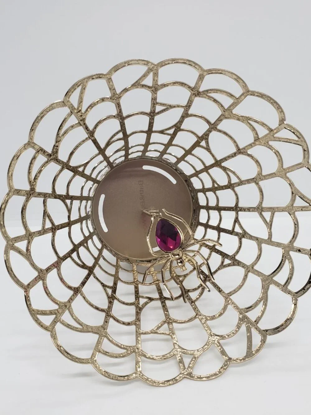 Bath and Body Works Jeweled Spider Web Single Wick Candle Holder Halloween Glam - Picture 3 of 11